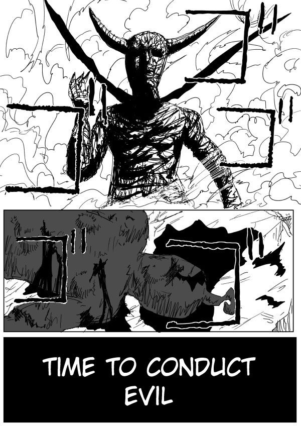 TheGoldenSmurf's tweet photo. I redrew a page with Awakened Garou of the One-Punch Man webcomic (didn’t get adapted in the manga). https://t.co/m4p1sCBJHl