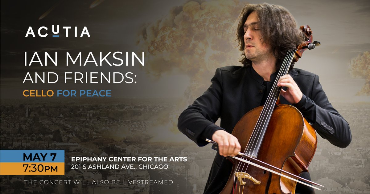 AcutiaWellness's tweet photo. Hear the Love. Feel the Love.
It’s not too late to join us tomorrow, May 7th, in Chicago for the “Cello for Peace”.
A portion of its proceeds will go to helping Ukrainian refugees.
The charity concert will also be livestreamed.

 #Acutia #CharityEvents #SupportOfUkraine https://t.co/x7ekJVa2cC