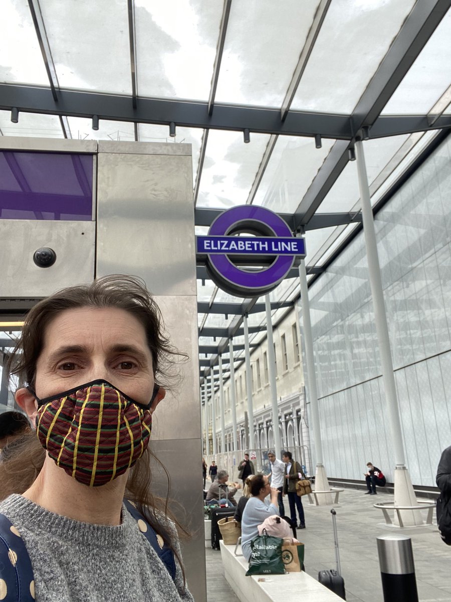 AMHammersmith's tweet photo. Lady Jane on the Purple Train! #purpletrain #ElizabethLine https://t.co/lk6CaPaoZZ