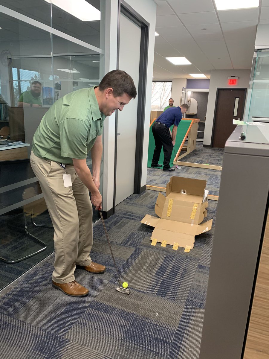 FreeseNichols's tweet photo. #FBF: Our #OKC office held a putt-putt competition, where they competed for lowest score, (s)lowest score and most creative hole. Which one is your favorite? ⛳#JoinFNI

#fore #theoffice https://t.co/ltBX9usiuT