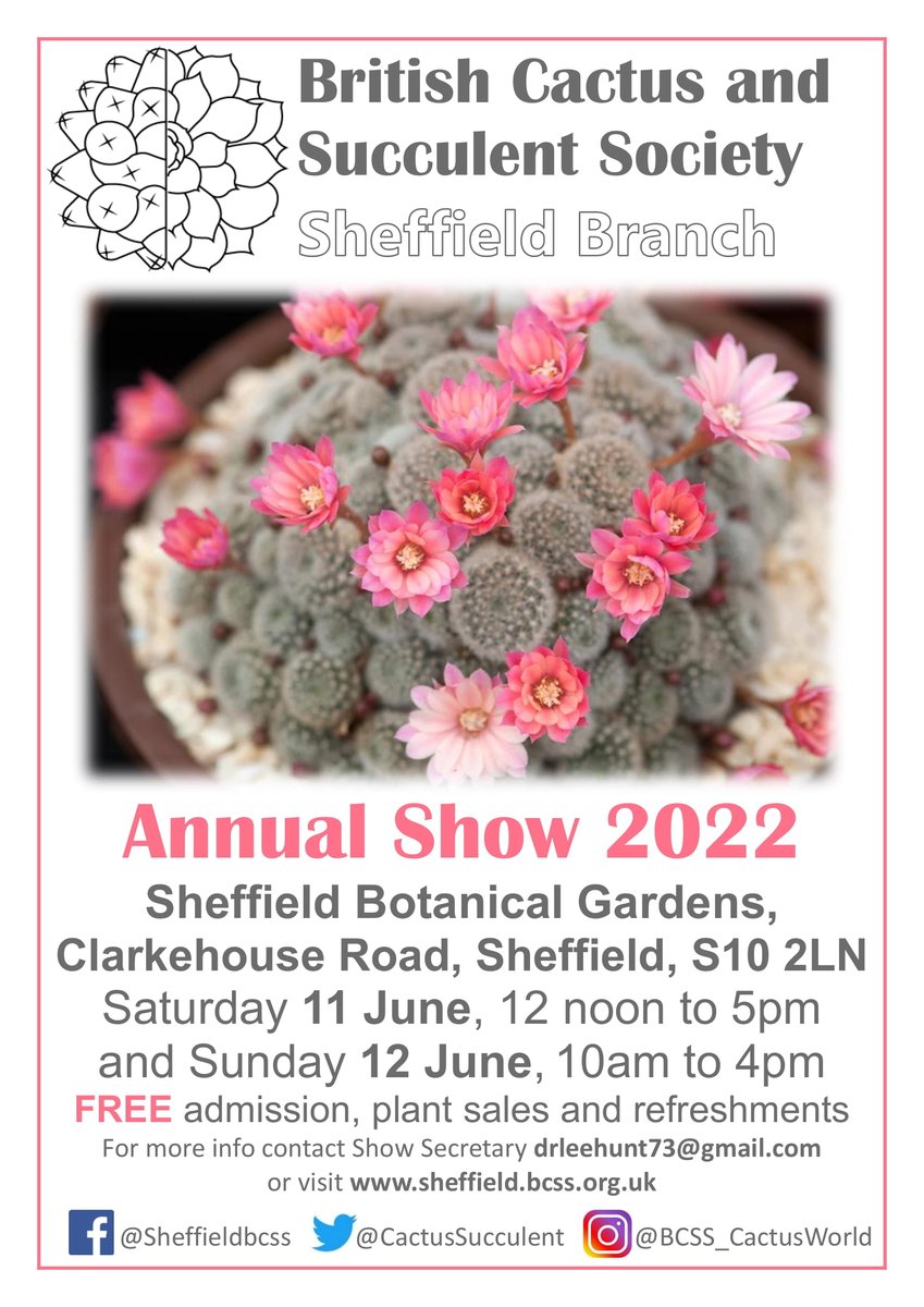 It's been a while, but we're pleased to announce that our Annual Show is going ahead on 11 and 12 June at the beautiful Sheffield Botanical Gardens. There'll be amazing plants, plus plenty to buy - and free entrance. We hope to see you there🌵
#cactus #succulent #Sheffevents