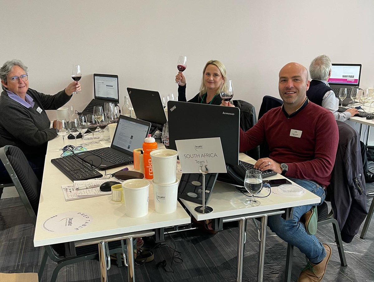 MaluLambert's tweet photo. What wine dreams are made of. Had a few pinch myself moments judging for @DecanterAwards - surrounded by the world’s top wine folk and heroes aplenty. 👏🇿🇦🍷#DWWA2022 #southafrica #winetaster #winewriter #winejudge https://t.co/vRkJiQ5CIO