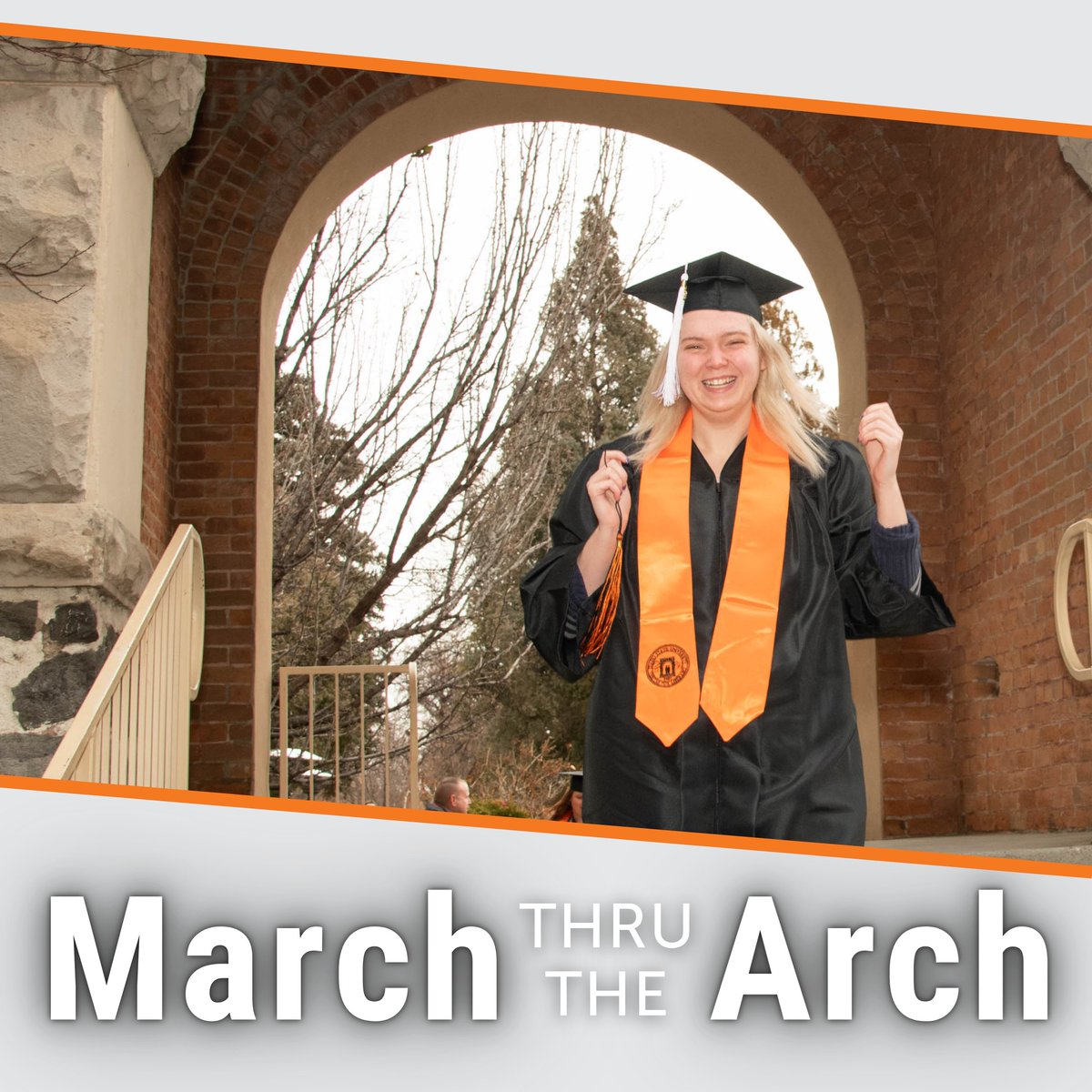 IdahoStateAlum's tweet photo. Marching thru the Arch symbolizes entering the campus as new students and exiting as Bengal alumni. So join us today at Swanson Arch at 1 PM as we watch our spring graduates March thru the Arch into their new chapter! https://t.co/CEzeTWLhmK