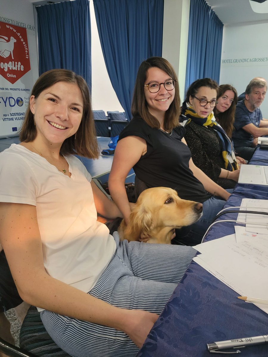 VictimSupportEU's tweet photo. 🇮🇹 Happy #FYDOFRIDAY from Tuscany!

#FYDO partners were finally able to meet in person, discussing the activities for the upcoming months!

👉 Stay tuned &amp; discover how #facilitydogs can offer support to victims of crime!

Many thanks to @Dog4LifeToscana for hosting this meeting! https://t.co/0r4znhA9WR
