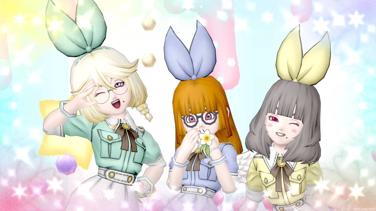 Paseli_dqx's tweet photo. #ぱみる
(ぱせり💚みみぃ💙るありす💛)

祝💮ペアドレ完成🎊🎉🎉

めっちゃgdgd考えてたのに
形になったら超💜可愛い‼️
モチベ⤴️⤴️⤴️

〃´ω`〃)𝑩𝑰𝑮𝑳𝑶𝑽𝑬────────── https://t.co/sAttmbQzyX