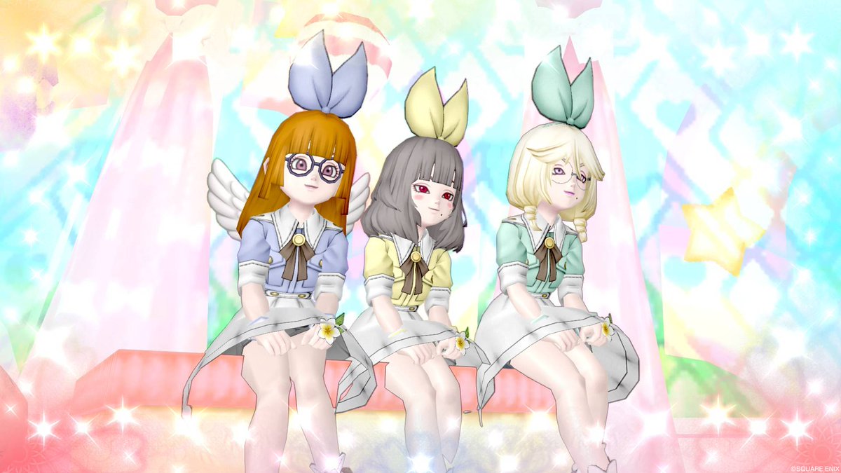 Paseli_dqx's tweet photo. #ぱみる
(ぱせり💚みみぃ💙るありす💛)

祝💮ペアドレ完成🎊🎉🎉

めっちゃgdgd考えてたのに
形になったら超💜可愛い‼️
モチベ⤴️⤴️⤴️

〃´ω`〃)𝑩𝑰𝑮𝑳𝑶𝑽𝑬────────── https://t.co/sAttmbQzyX