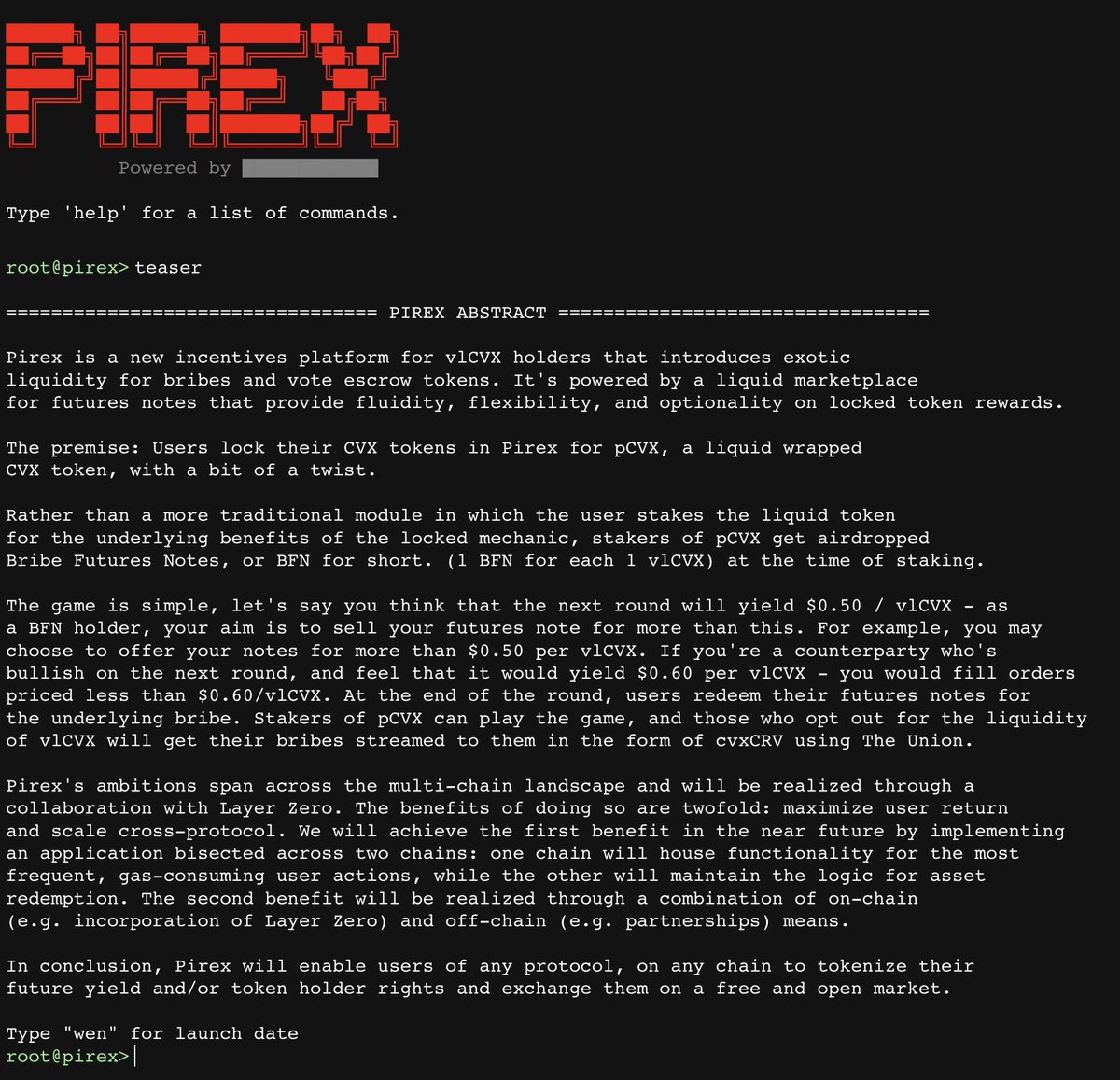 LogarithmicRex's tweet photo. (1/17) PIREX Scary hacker screen have you confused? Want to know how @redactedcartel is changing the game? I'm here to help! https://t.co/XioZMkg7us