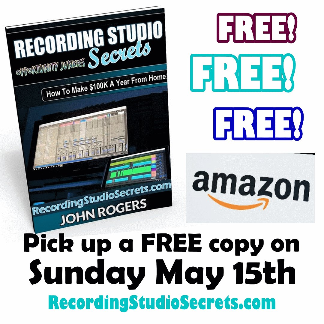 JRmastering's tweet image. Get a FREE copy of the ebook Recording Studio Secrets written by John Rogers.  Visit RecordingStudioSecrets.com or search for the book on Amazon, on Sunday May 15th for your free copy.

#mixingandmastering #freebook #recordingstudiosecrets #recordingstudio #amazon #ebook