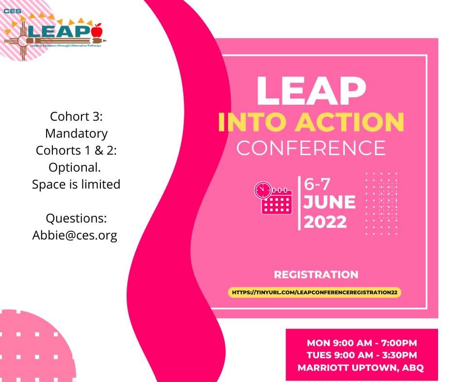 An invitation for LEAP Cohorts 1-3! Don't wait, space is limited! We can't wait to see everyone in person!
 tinyurl.com/LEAPConference…
#LEAPsters #CES #LEAP