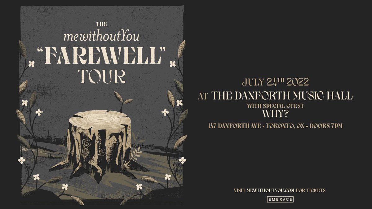 JUST ADDED: Don't miss <a href="/whywithaqmark/">WHY?</a> and their blend of hip-hop and indie rock when they join <a href="/mewithoutYou/">mewithoutYou</a> on their farewell tour at the Danforth on July 24th. Grab your tickets today! 
bit.ly/3iznE51
