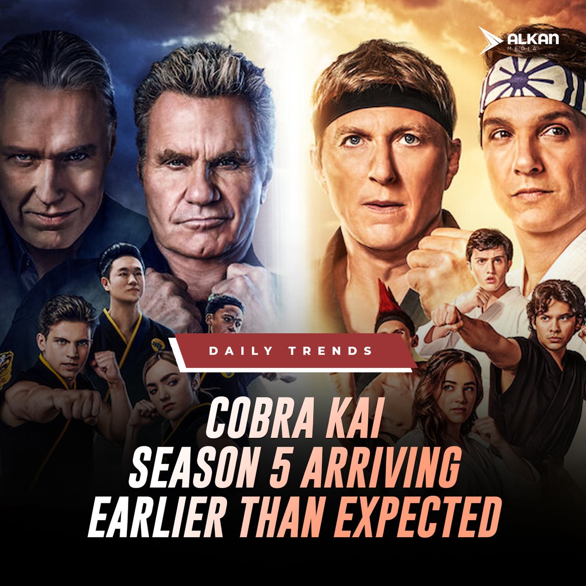 alkan_media's tweet photo. The new season will drop on Netflix on September 9, bucking the trend of their usual New Year's Day release date. #CobraKaiSeason5 https://t.co/3XV23thxZe