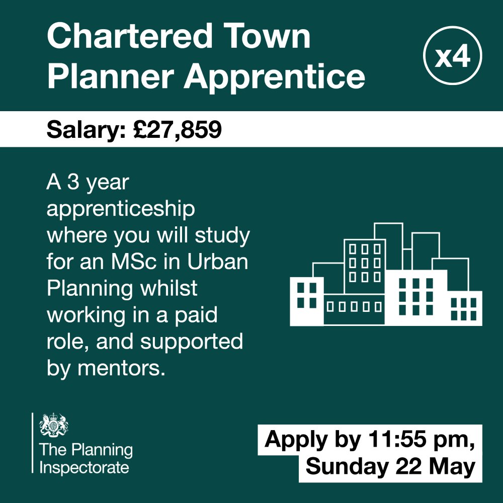 We are pleased to offer a fantastic apprenticeship opportunity for 4 aspiring town planners! THREAD 👇
#apprenticeships #Planning