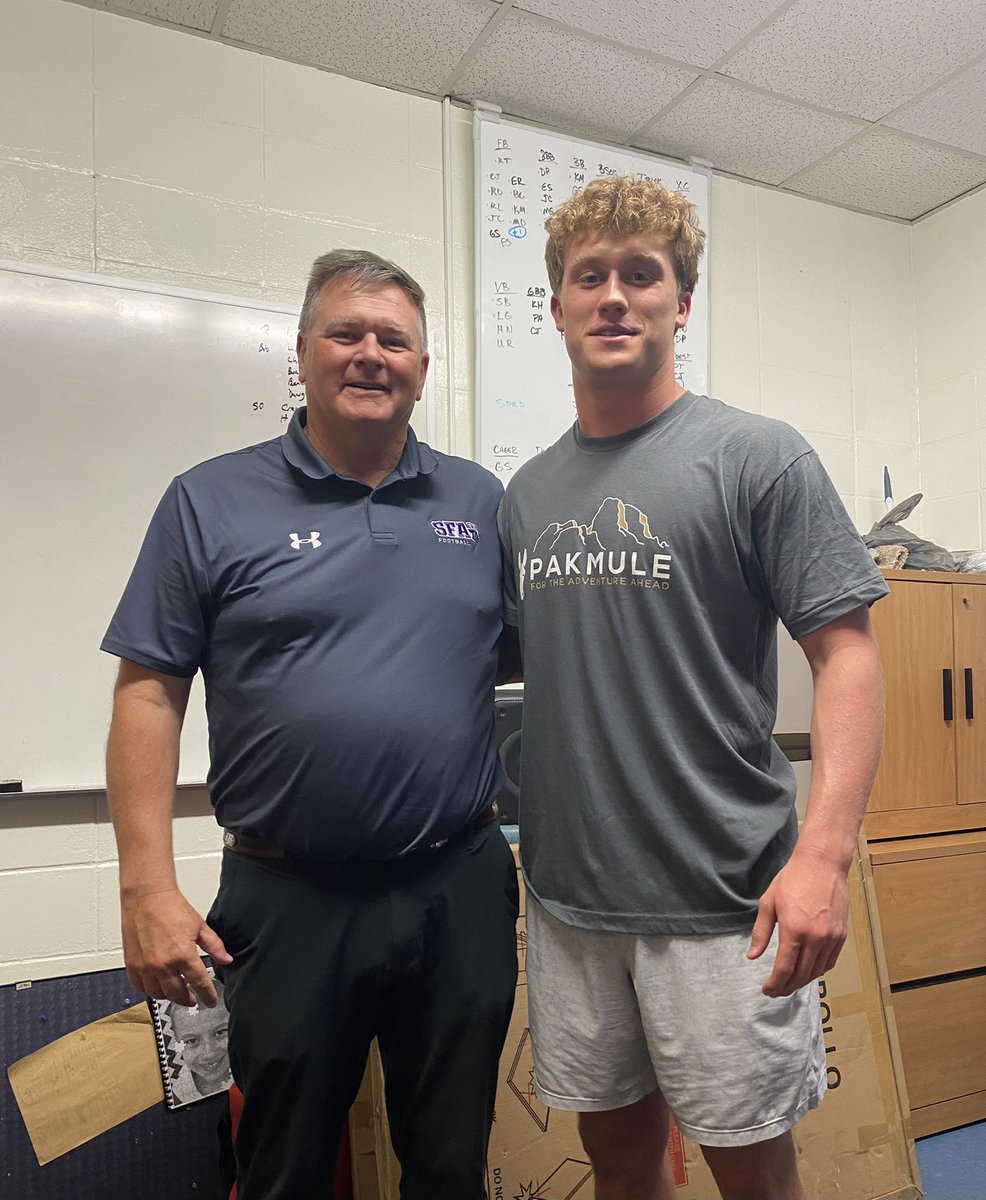 Had a great visit from <a href="/CoachBBleil/">Bill Bleil</a>. Go Lumberjacks! <a href="/SFA_Football/">Lumberjack Football</a> <a href="/d_hatcher80/">Coach Hatcher</a> <a href="/BamPerformance/">Bam Performance</a> <a href="/CoachWhitmire/">Coach Carlos Whitmire SR.</a>