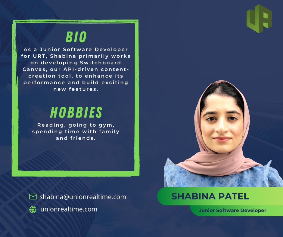unionrealtime's tweet photo. MEET OUR TEAM! 🤝

Behind the heart of our brand are hardworking individuals who keep the wheels turning and the conversations churning.

This week, meet our Junior Software Developer, Shabina Patel! 👇

#meettheteam #behindthebrand #selfstorage #selfstorageinvestment https://t.co/e5PE0V776h
