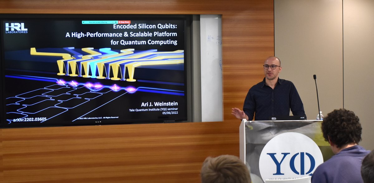 We are welcoming Aaron Weinstein from @HRLLaboratories for a seminar on 'Encoded Silicon Qubits: A High-Performance & Scalable Platform for Quantum Computing'. And they are looking for people to join their operation, so if you're looking for a job... DM them!