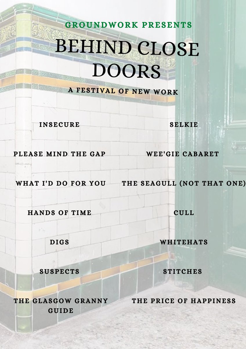 GroundworkFest's tweet image. What’s On? 

Here’s all the shows you can look forward to at our festival “Behind Close Doors” on May 27-28th @ScottishYT. 

All shows have been created entirely by the students at @NewCLanArts 

Grab your ticket to our free event now : eventbrite.co.uk/e/behind-close…