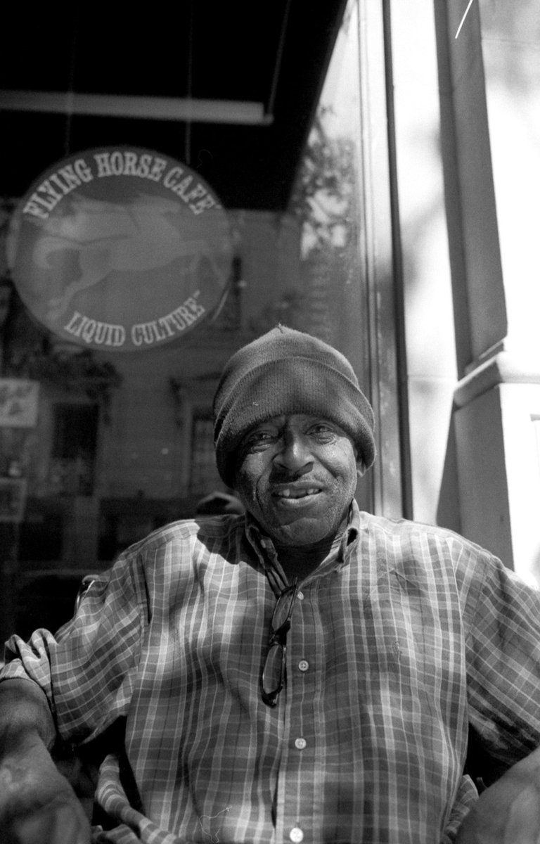 wevegotnostyle's tweet photo. Some street portraits of a man I met near AT&amp;T Discovery District in Dallas. We talked for a few minutes and I asked if I could take a few photos. I wish I could do more. #streetphotography #leicam2 #voigtlander28mmf2 #hp5 #ilford https://t.co/PlZtLD45lX