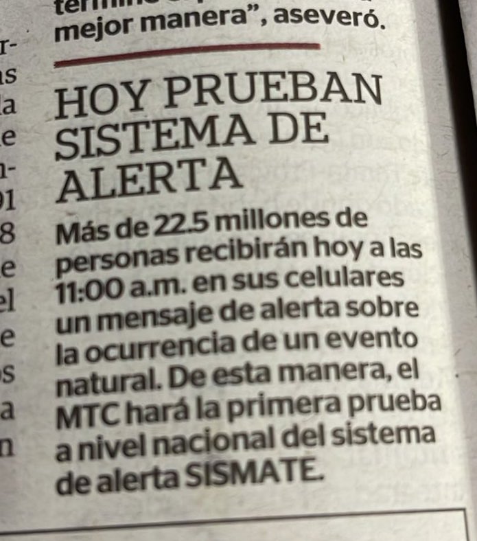 jesusverdeL's tweet photo. Para que no se extrañen, hoy se probó a nivel nacional la alerta de sismos. Por eso sus teléfonos celulares suenan sin sentido. https://t.co/o18XfhNfSz
