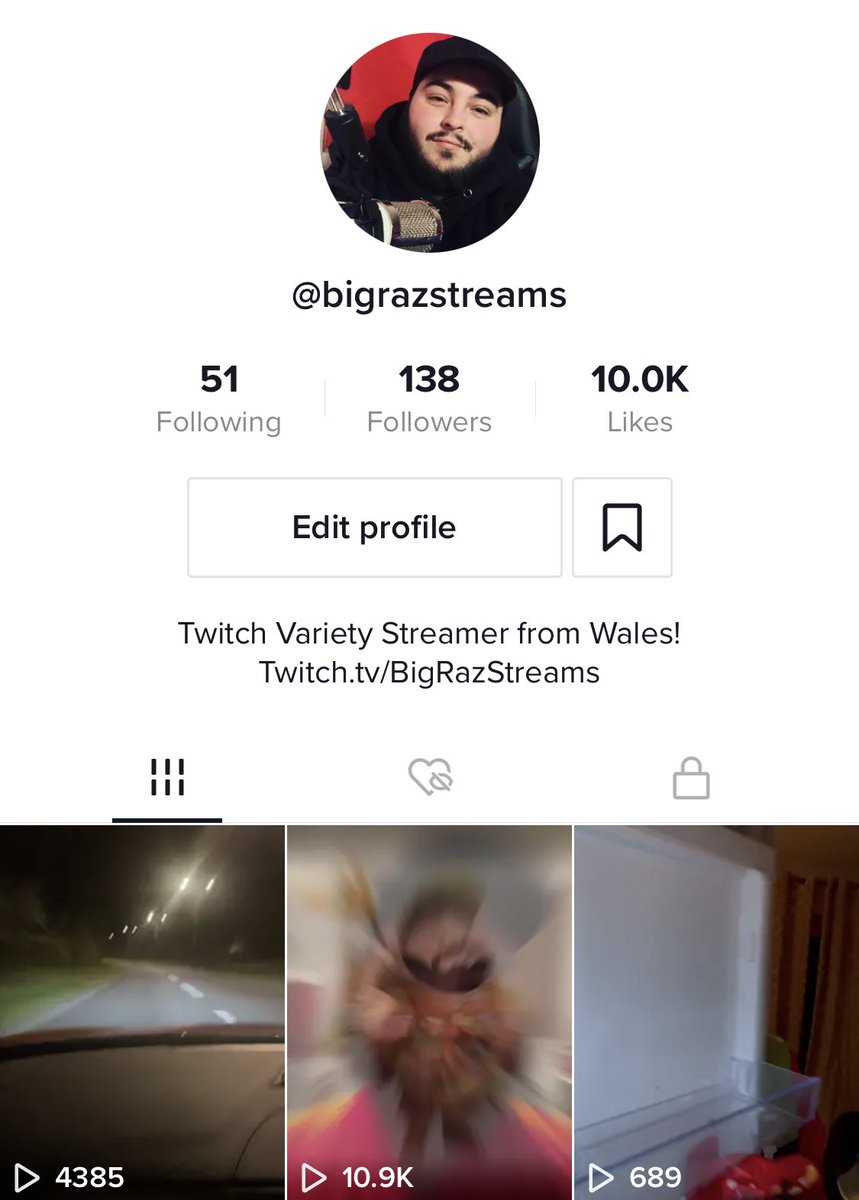 Hit 10k likes on TikTok, go follow for stupid videos of me screaming and mocking myself