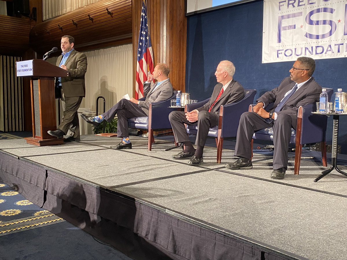 FSFthinktank's tweet photo. Up now — Russell Hanser, Director, Communications Policy Initiatives at @ntia
He’s our keynote speaker.
Reactions to follow from panelists Randy May and Robert Branson, moderated by Bryan Tramont.
#FSFConf14 https://t.co/GEU5TbX39V