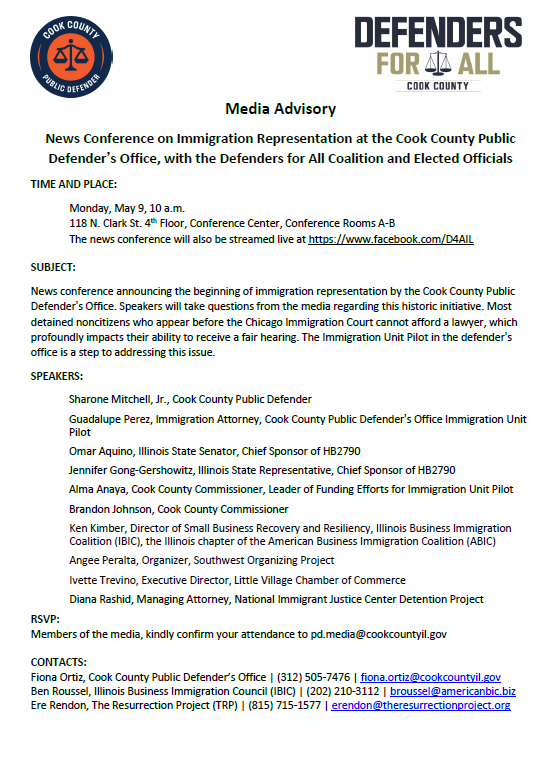 d4a_il's tweet photo. Join us on Monday, May 9 at 10am with @CookCoDefender, elected officials, advocates, and business orgs to announce a new program on immigrant representation in #CookCounty! You can watch the news conference on our Facebook page: https://t.co/nKtXgbsR4R https://t.co/BUPkIL7Pm5