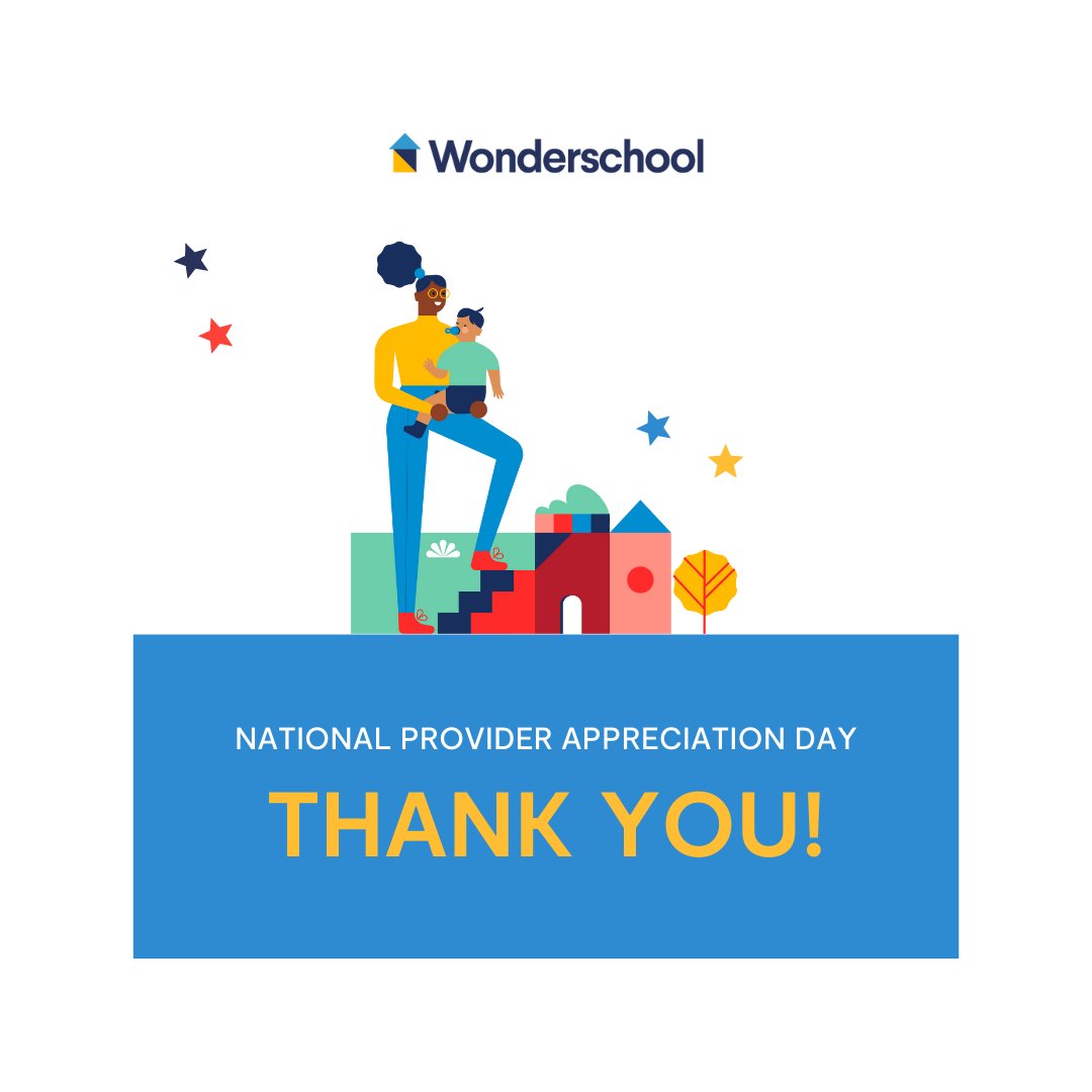 wonderschools's tweet photo. On #Nationalproviderappreciationday, we recognize and thank providers everywhere.
Providers are caregivers, teachers, and small business owners who help children and families thrive during their #foundationalyears.
Huge thanks for all your hard work and dedication. https://t.co/EA5nenG31Y