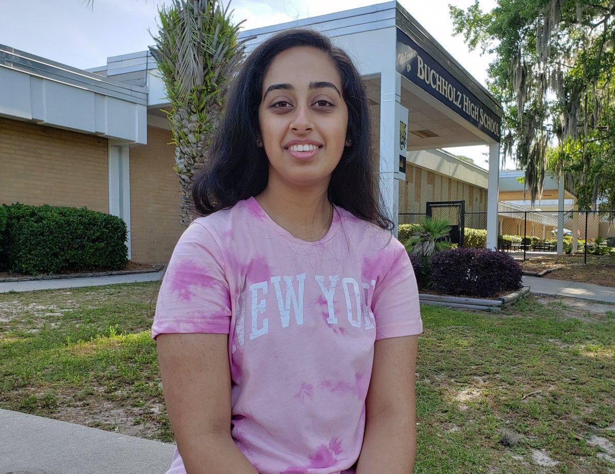 Navya Tripathi smiling