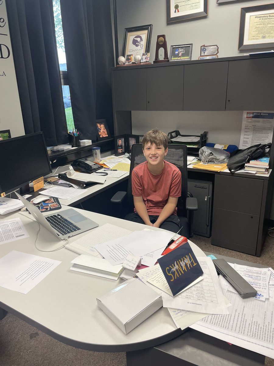 NCMS_Tigers's tweet photo. We turned our @WestShoreFdn Principal for the Day into a Principal for 2 days. Donovan had a great time running our PBIS reward obstacle course, delivering donuts for teacher appreciation, handing out student behavior rewards, and so much more. What a great young man!! https://t.co/pkxLHEBE55