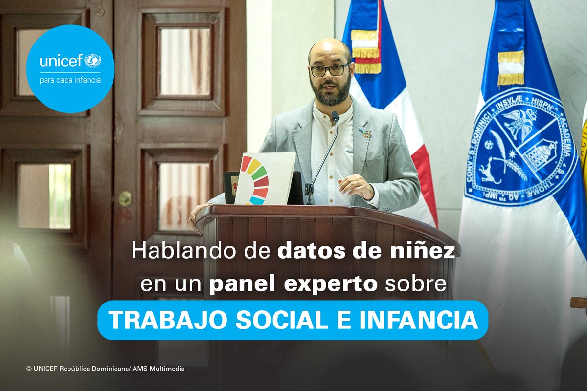 UNICEFRD's tweet photo. La profesión de Trabajo Social es esencial para el avance y desarrollo del país, sobre todo para los derechos de la niñez y adolescencia y esta es una de las conclusiones principales del «Panel: “Políticas Públicas e Infancia: una mirada desde el Trabajo Social”». https://t.co/Q8ZcCD7nR2