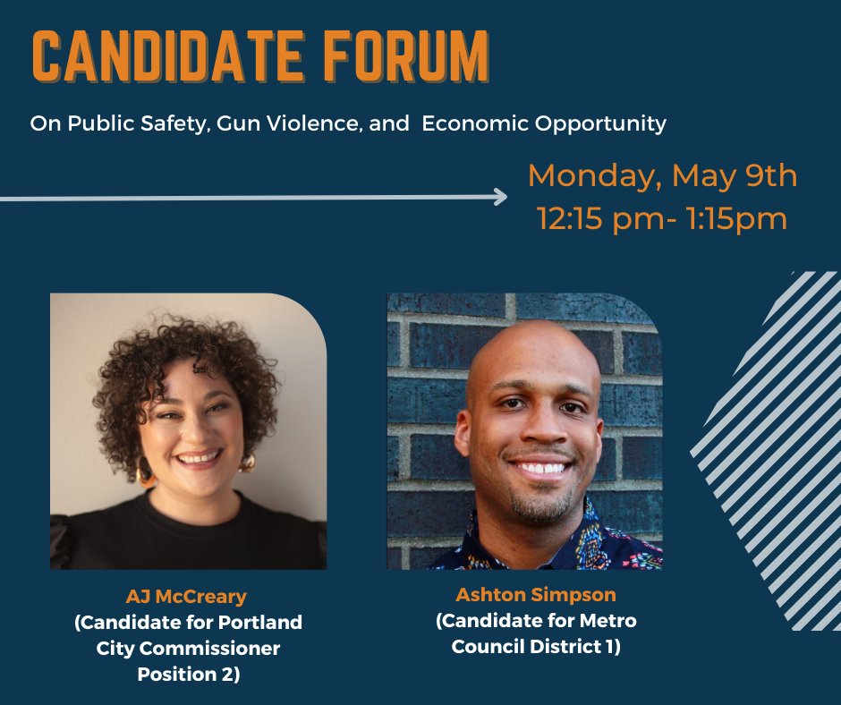 Tune in as <a href="/ajforportland/">AJ McCreary for PDX</a> &amp; I share a conversation with Shani Harris-Bagwell over lunch on Monday, May 9th 12:15 - 1:15! We will be discussing public safety, gun violence, &amp; economic opportunity. The discussion will be live streamed on Facebook at facebook.com/bagwellconsult…