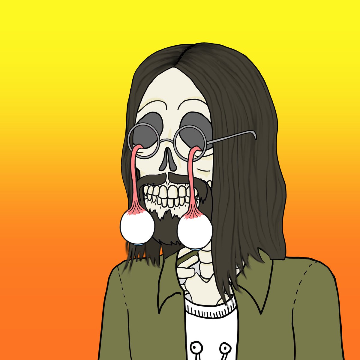 Here’s another fun eyes trait you might find. There are a few variations on this! Gives off a little <a href="/johnlennon/">John Lennon</a> vibe.

🚶‍♂️🚶‍♀️Follow to be 1st to know about minting!
👍Like &amp; 🔁RT and tag your friends.

#NFT #NFTart #traits #rarity #helletons