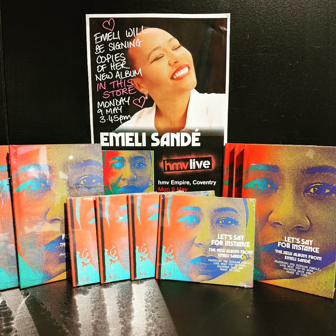 hmv_Coventry's tweet photo. There's a fab new album out today by @emelisande and we can't wait to meet her in our store next Monday 9th May at 3.45pm! She'll be signing copies of her album before her gig at @hmvempire
#emeliSande #letssayforinstance #hmvliveandlocal #hmvlive https://t.co/BXuWLjFESE