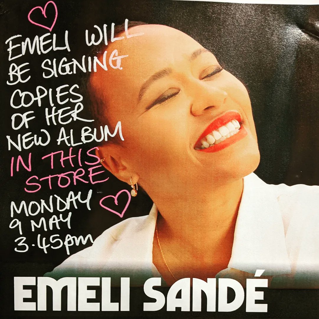 hmv_Coventry's tweet photo. There's a fab new album out today by @emelisande and we can't wait to meet her in our store next Monday 9th May at 3.45pm! She'll be signing copies of her album before her gig at @hmvempire
#emeliSande #letssayforinstance #hmvliveandlocal #hmvlive https://t.co/BXuWLjFESE