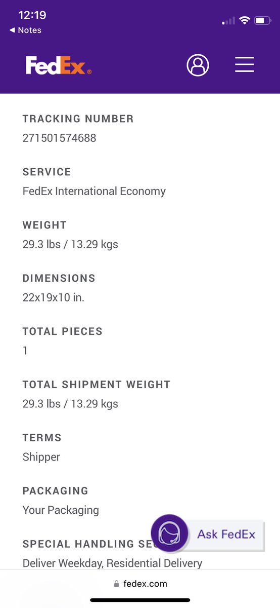 vivelafrenchie's tweet photo. @FedExHelp I shipped this package 3/31 and hasn’t moved since arriving in Austria 4/8. What’s going on? https://t.co/CSCBJDv39s