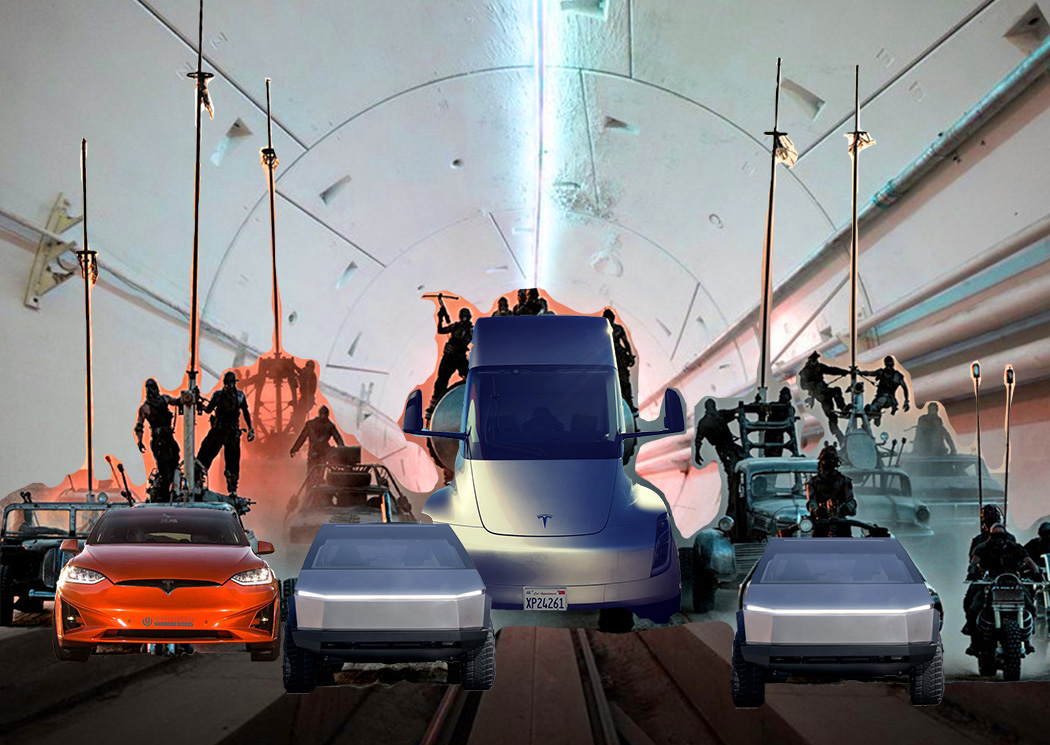 rylanpozniak's tweet photo. .@elonmusk my student research team at USC has envisioned speculative possible futures of the @boringcompany , including having massive Boring Company tunnels span the entire Earth in a Mad Max Fury Road future scenario. Full report here: https://t.co/D9Mw6lVEgn https://t.co/0UImPlstNm