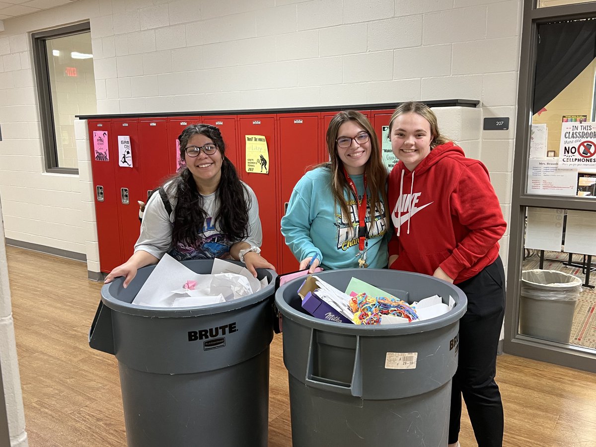 Thanks for doing the FBLA recycling today ladies!  #CreteCardinals #FBLA_SuccessStartsHere