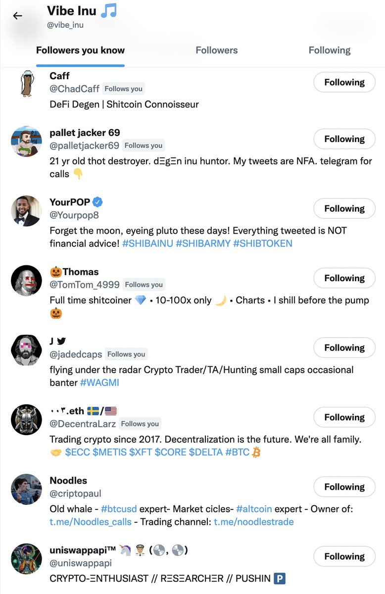 MizzleGrizzle's tweet photo. The list of people who are watching/invested in $VIBE is not to be taken lightly. 

These Chads know good projects and invest in teams that produce at high levels. 
Not buying now would be a mistake 
NFA DYOR
@vibe_inu https://t.co/NoT1kjZAWV