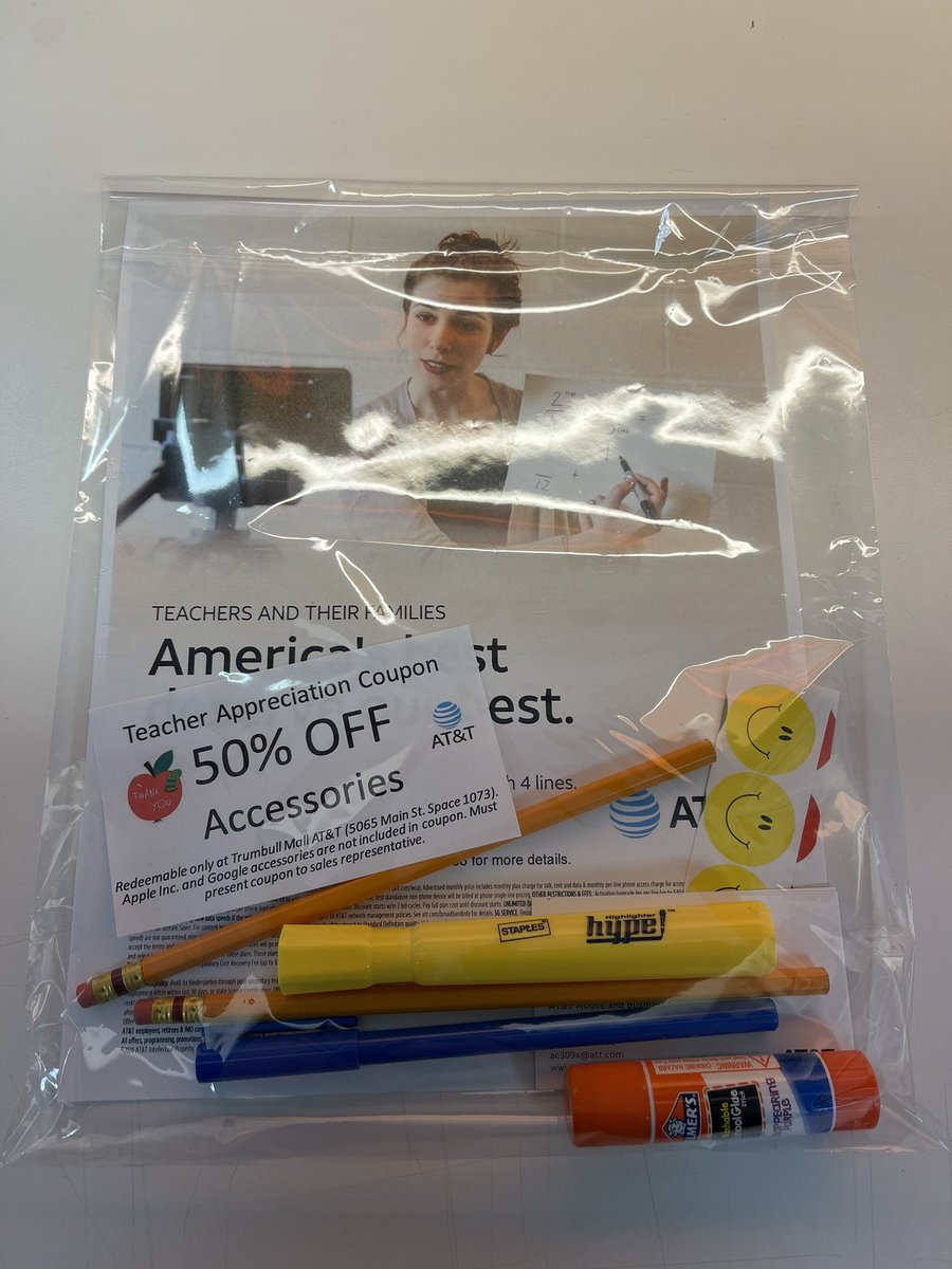 MichaelSgambato's tweet photo. AT&amp;T Trumbull handing out our Teacher Appreciation Week goodie bags to local schools! @joeyp42 @BobMcvinua @D_Zargos @firas_smadi @keroninc @TheRealOurNE https://t.co/4bIePyDWGl