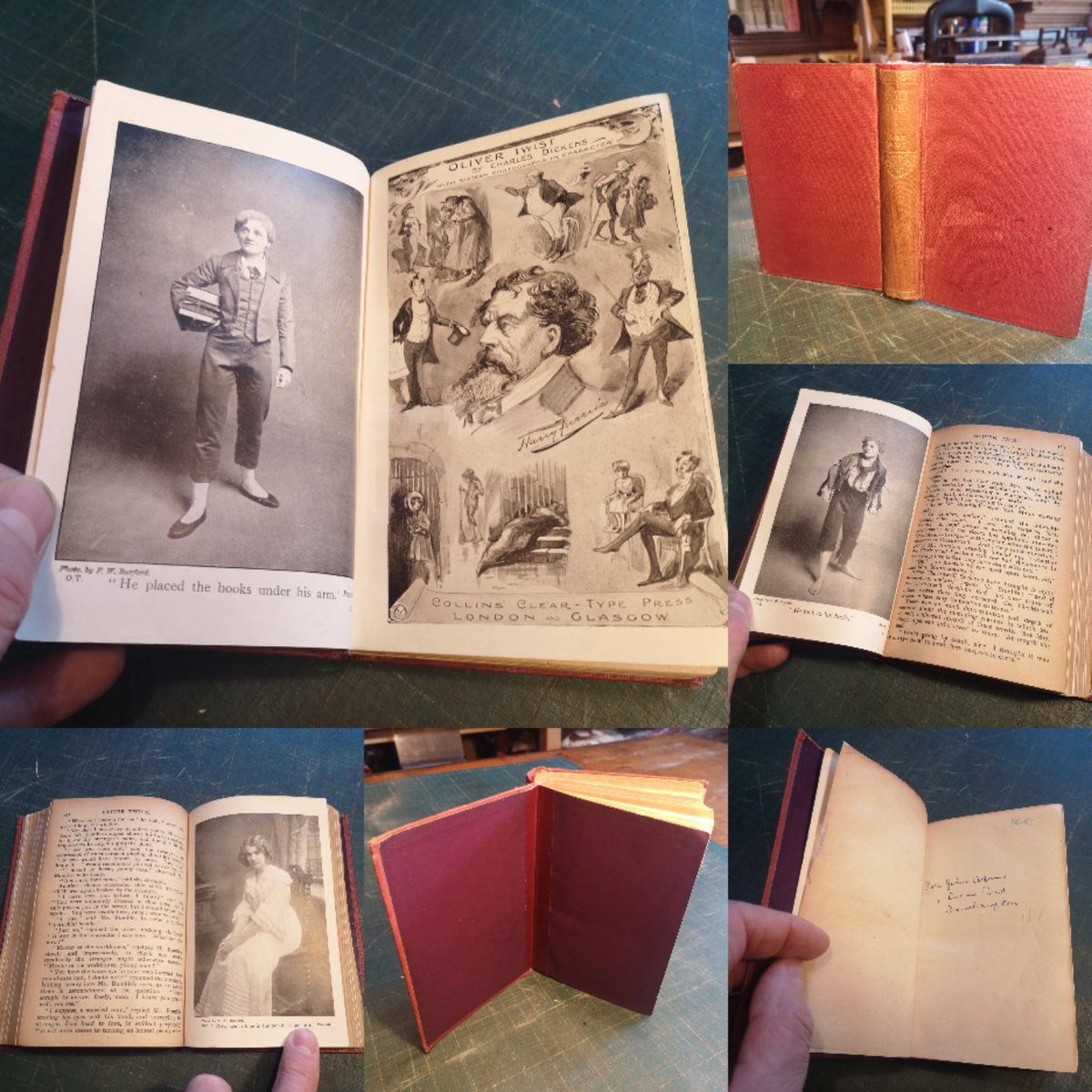 JamesFlavell1's tweet photo. #bookconservation #casebinding
#charlesdickens #olivertwist #craft
A mid 20c. Collins ' Clear ' Type, Small Pocket Edition of Dickens's " Oliver Twist ". With No publication date it is difficult to date precisely; stylistically a Trade Binding circa. 1920s...Post repair https://t.co/Dwx0tcePP8