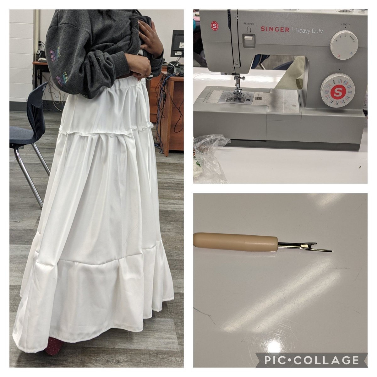 LibraryKao's tweet image. Pure JOY!!! After months of work on a fashion inquiry we have our first piece!  The seam ripper was our most used tool, as we often had to fix mistakes. This will be one of my fondest memories of 2022! @EarnscliffeSPS @PDSB_Libraries