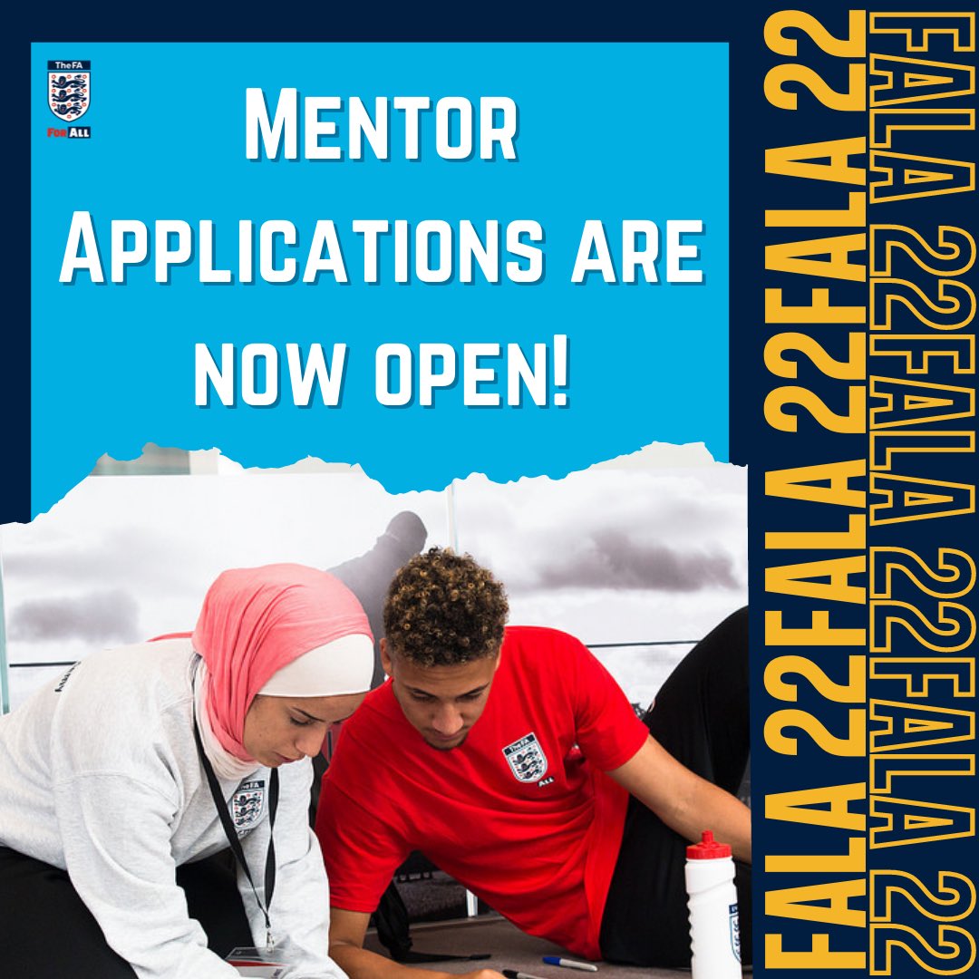 TheFA_NYC's tweet photo. Applications to be one of our FA Leadership Academy mentors are now open! 🤩🥳

Are you:
✅ Committed to developing youth leaders?
✅ A team player?
✅ Able to work with a diverse group of individuals?

If you can say yes to all of these then APPLY NOW! https://t.co/r6bcLbH14N https://t.co/COTINyhfgS