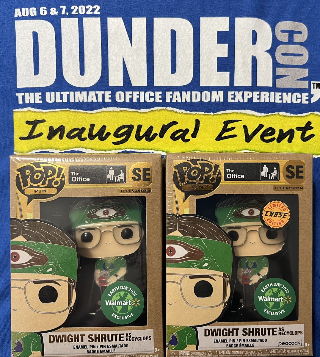 OfficeReunion's tweet photo. 📣📣 GIVEAWAY TIME! Walmart exclusive Dwight as recyclops Earth day pins for one of followers. All you have to do to enter is LIKE/Retweet this post using the #Dundercon &amp; tag 3 friends. Must be following so we can DM. Winner will be chosen at random May 20th. #theOffice #funko https://t.co/7SLSxZ0gRN