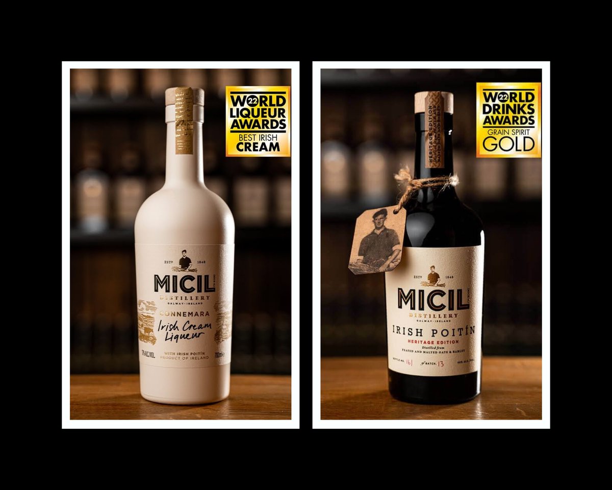 Marc_Whiskey's tweet photo. Micil Distillery Scoop Two ‘World’s Best’ at World Drinks Awards 2022

Details Here:
https://t.co/vnI9QIJmqW

#micildistillery #wildatlanticway
#poitín #liqueur #awards https://t.co/PcQdGumpCC