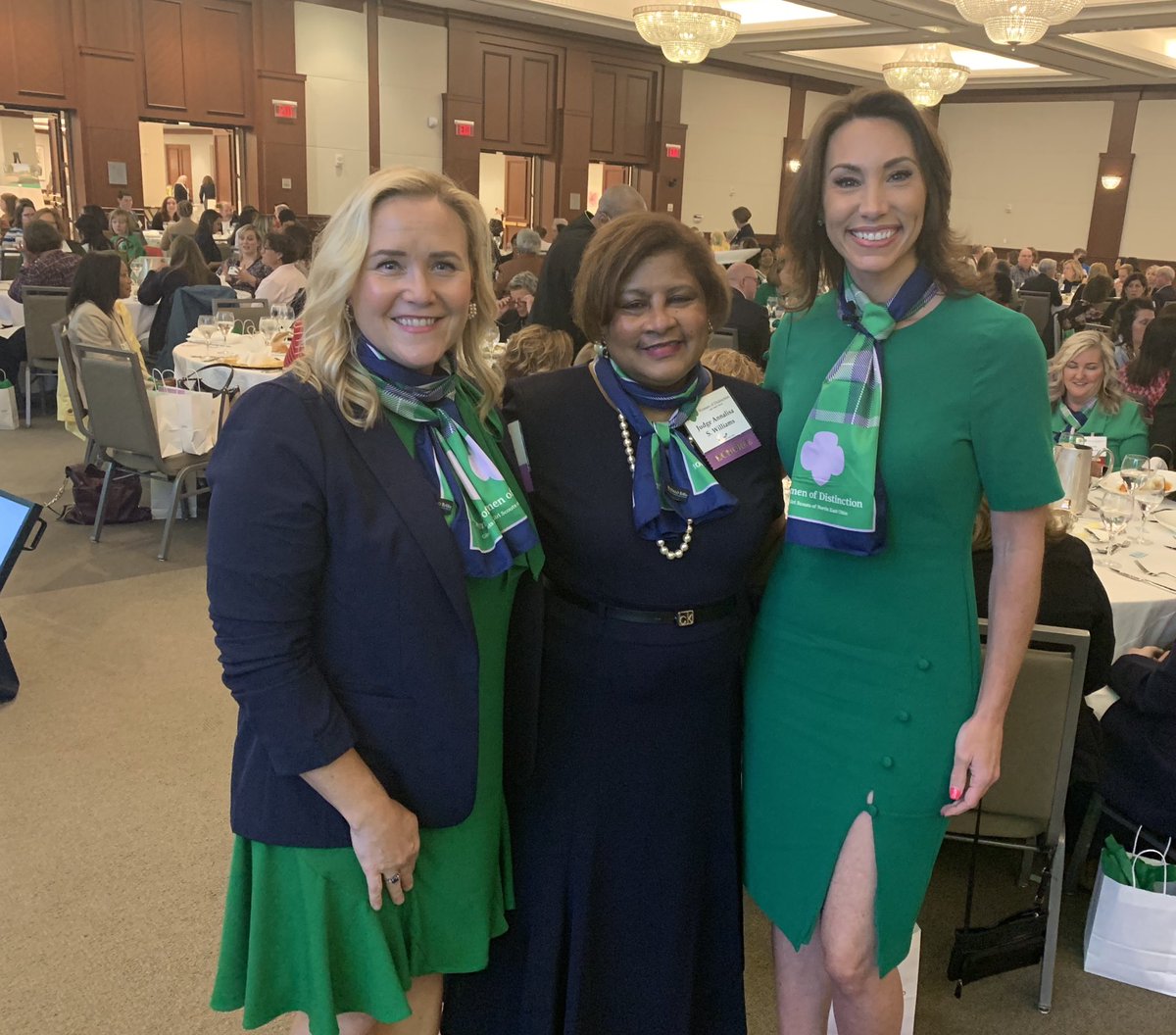 AkronCourts's tweet photo. Three girls from #Akron! We are at the @GSNEO’s Women of Distinction Award Event! @BetsyKling is the event’s emcee and Judge Williams and Magistrate Towell will be receiving awards today! https://t.co/VQooPcrspP