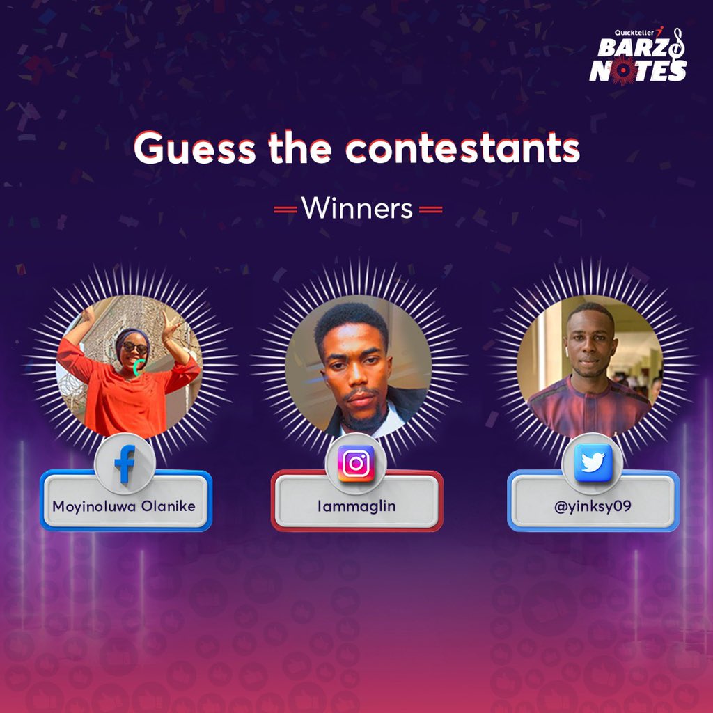 Quickteller's tweet photo. Congratulations to the winners of our quiz! 

Thank you to everyone that participated. We have more exciting activities coming up and more gifts to be won! 

#QuicktellerBarzandNotes
#QuicktellerBANTS
#QuicktellerMusic https://t.co/mmZLoTcAmr