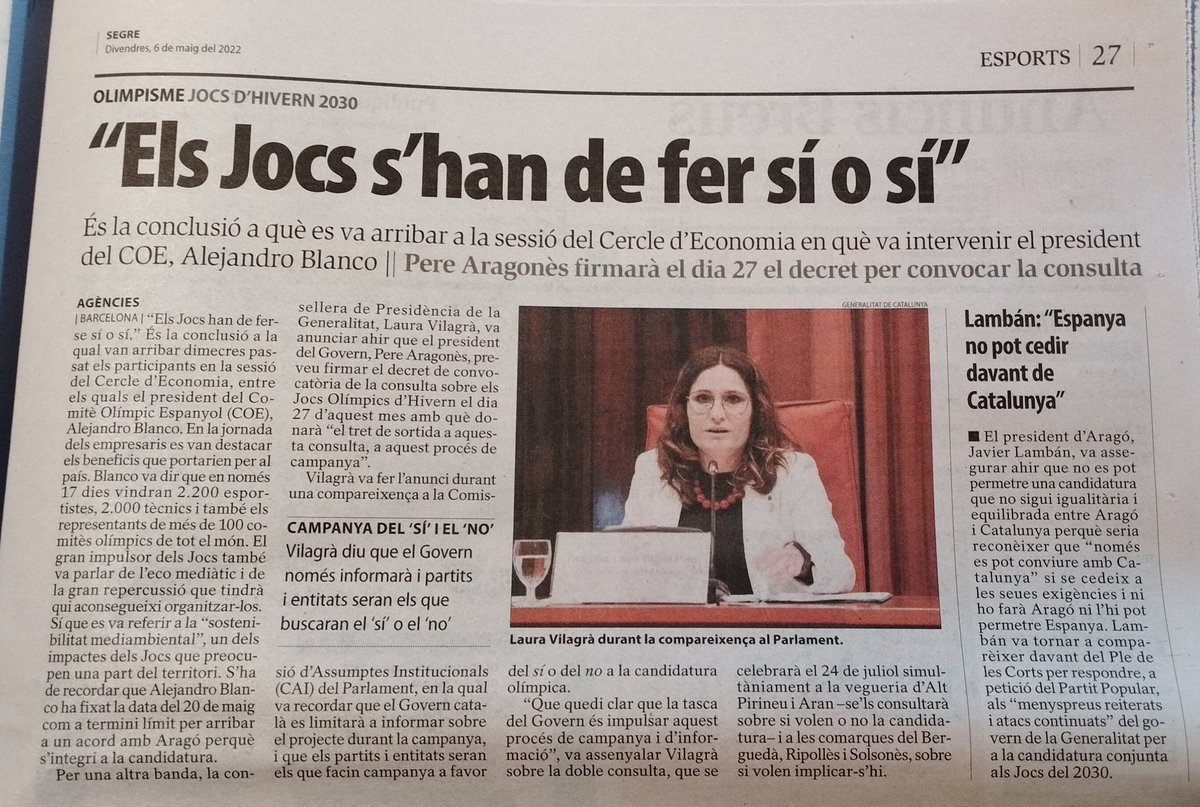 BernatLavaquiol's tweet photo. Ells són els del "sí o sí", el xantatge i la imposició. Nosaltres els de l'alegria, de l'organització popular i el Pirineu viu. Guanyarem! https://t.co/yQysAE5ISP