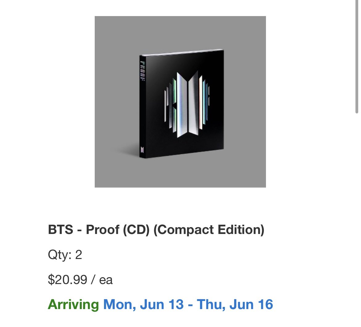 JRKMSaranghae's tweet photo. ♡ BTS PROOF Compact Version GA ♡

One for me, one for you🥰

WW Ends When It Arrives

To Enter:
~Follow + Retweet
~What track would you like to see appear on the album👀💜 https://t.co/ZbUCyoPEzE