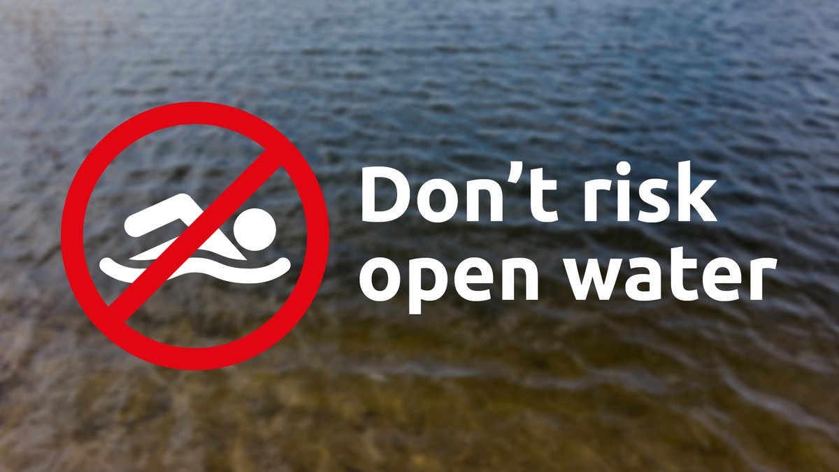 NLCDemocracy's tweet photo. Enjoy the warm weather safely this weekend – don’t risk open water: 
❌ No lifeguards 
❌ Unpredictable depths 
❌ Hidden currents 
❌ Polluted water
❌ Freezing water temperature
Swim in a place of safety at one of our leisure centres https://t.co/QWy2uS4J6V https://t.co/s75xvbKiq2