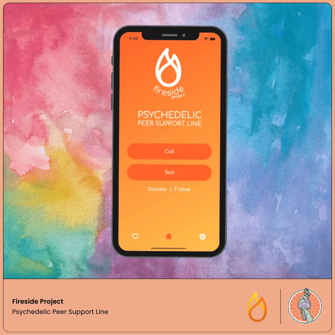 HorizonsPBC's tweet photo. Thanks to our #communityally @GlowFireside, a free + confidential peer support line for psychedelic experiences is now a reality. Anyone can call or text 62-FIRESIDE every day between 3:00pm-3:00am PT before, during, or after a psychedelic experience. https://t.co/sMN8U5gu80. https://t.co/faCBYyeREV