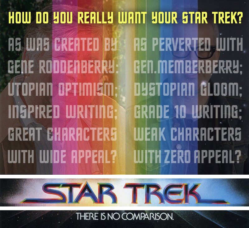 hsmjohnston4000's tweet photo. Where's new generation of #sciencefiction writers? When are they going to appear? When are they going to save the televisual & cinematic part of genre from this worthless crop of feeble social angst scribes? Five years of shit passing as #StarTrek with no commonality to #RealTrek https://t.co/qjbYuFJfCs